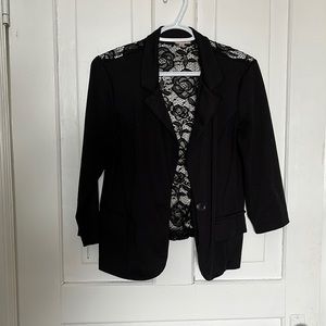 Black blazer with lace back